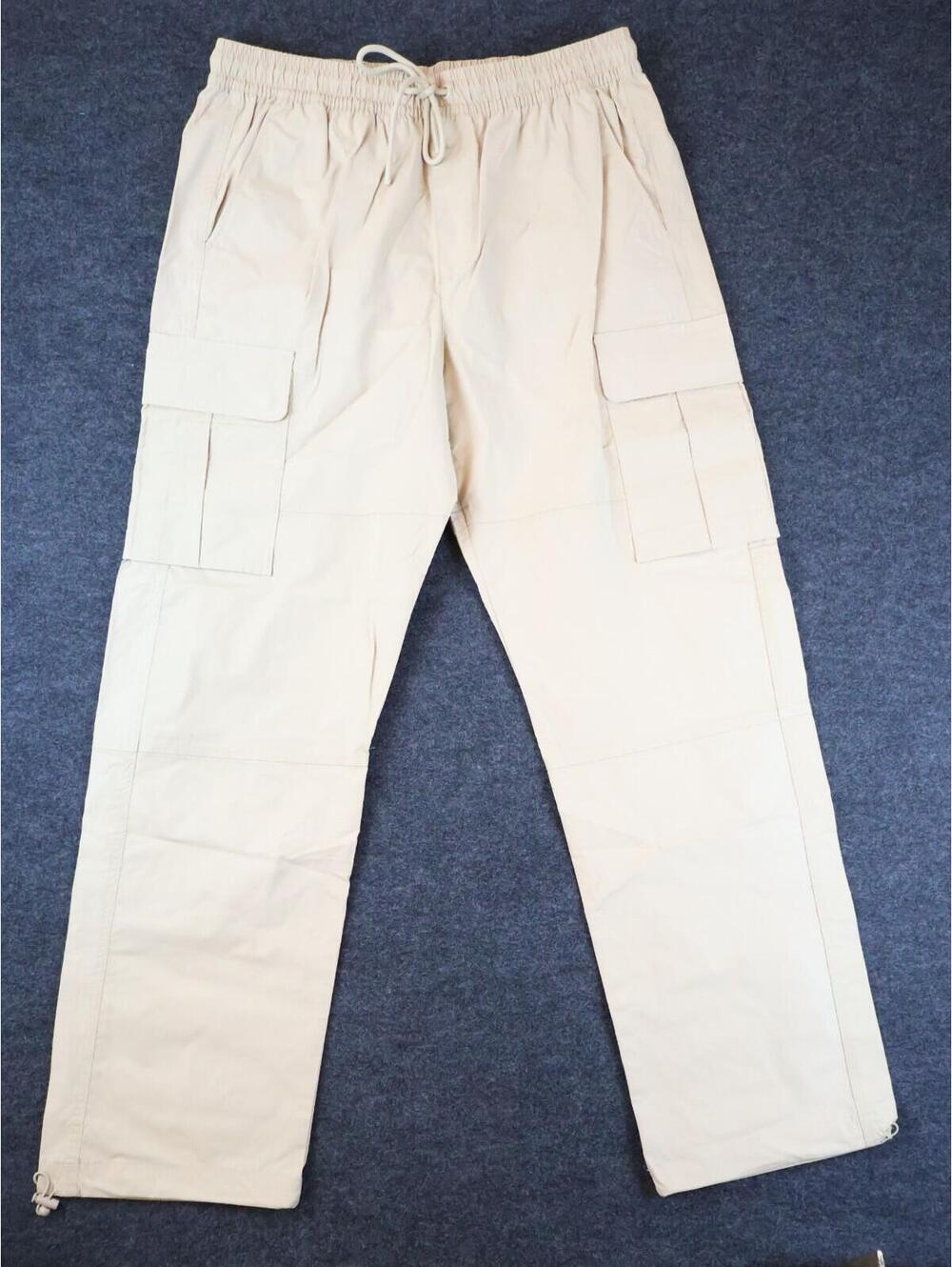 CSG Cargo Pants Mens Large Tan Beige Drawstring Relaxed Fit Tactical Utility NWT
